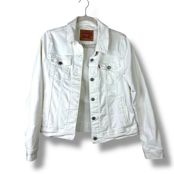 Levi's Naturally Good Truck White Original Trucker Jean Denim Slim Fit Jacket - Picture 1 of 4